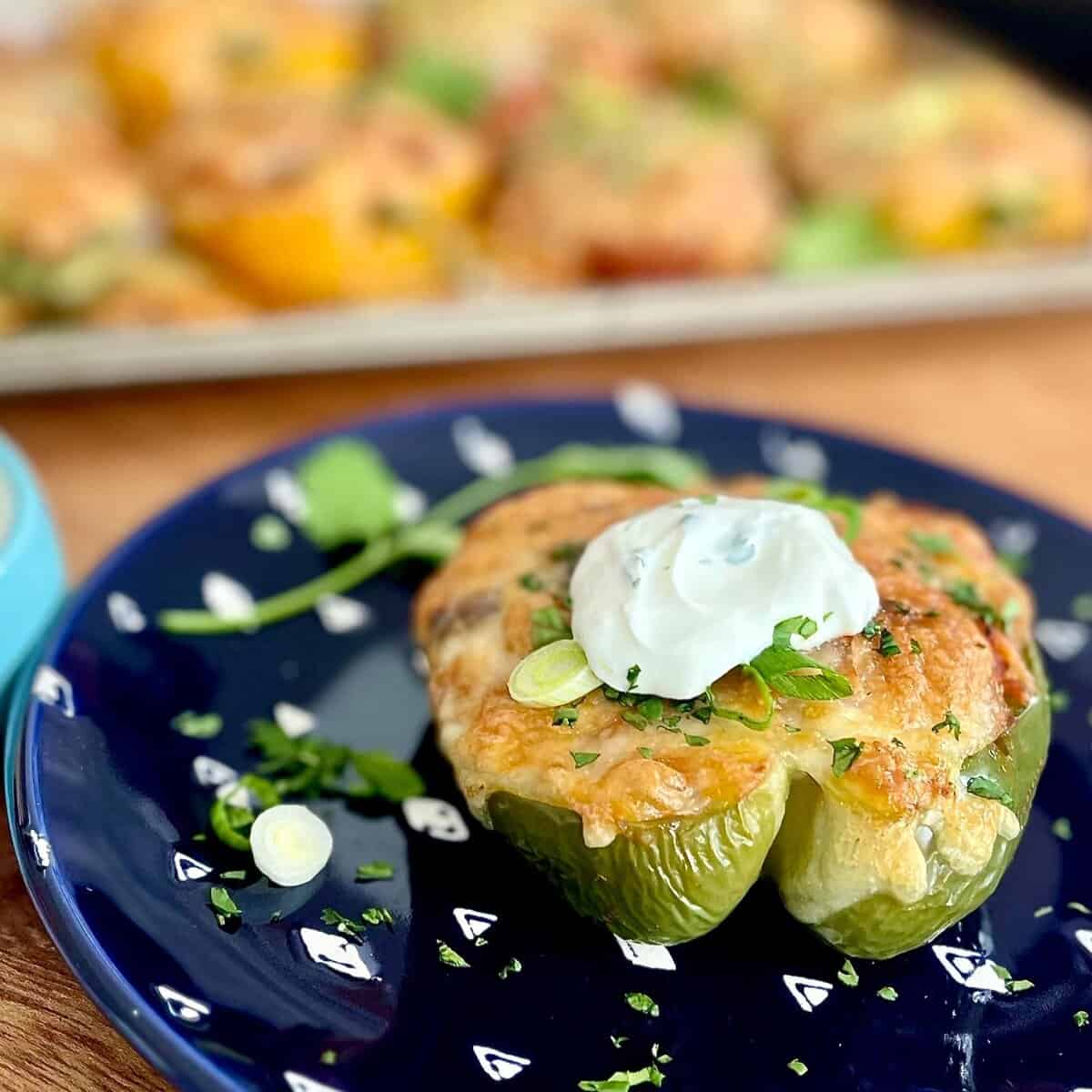 First post is up on the blog! I didn't think I liked stuffed peppers until I made chorizo-stuffed peppers. Other game-changers besides the chorizo (obviously): broiled peppers, fire-roasted tomatoes, and cream cheese in the filling.